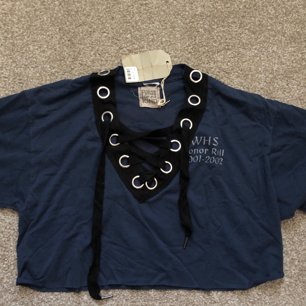 LF Lace Up Cropped T-shirt